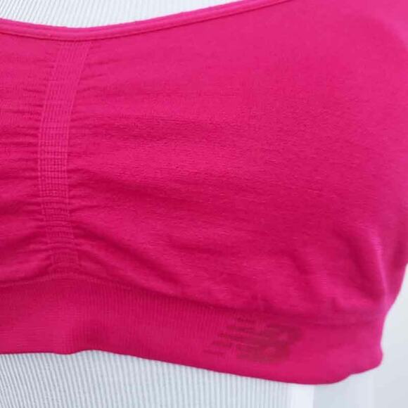 New Balance Yoga Bra Hot Pink Large Wireless Sports Bra Workout Exercise Athleti - Picture 4 of 6